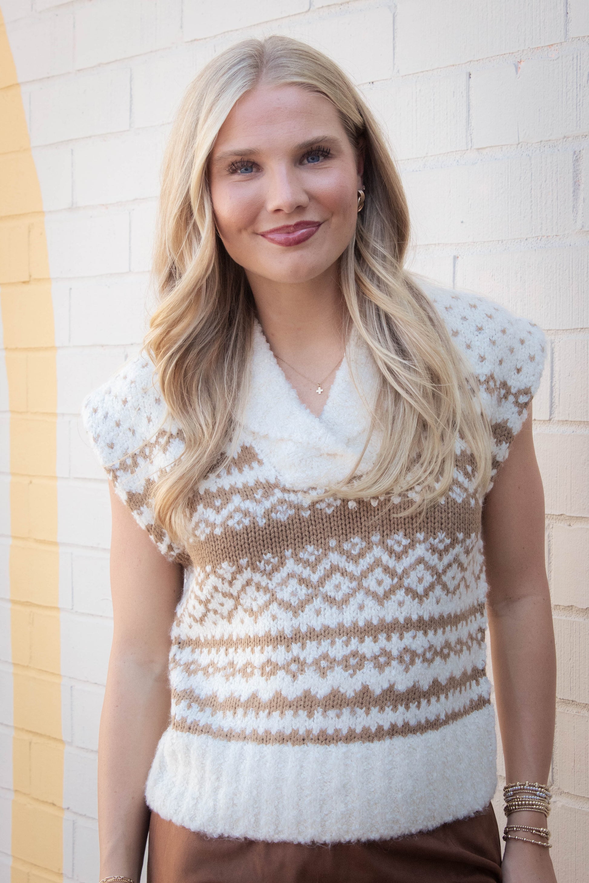  Paulie Collared Sweater Vest, Multi | Steve Madden