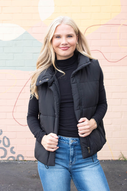  Eleanor Turtle Neck Top, Black