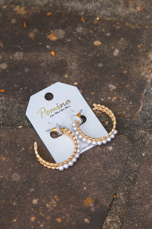  Skylar Pearl Bay Leaf Hoops