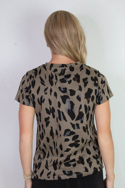  Double Knit Perfect Tee, Winter Leopard | Sanctuary