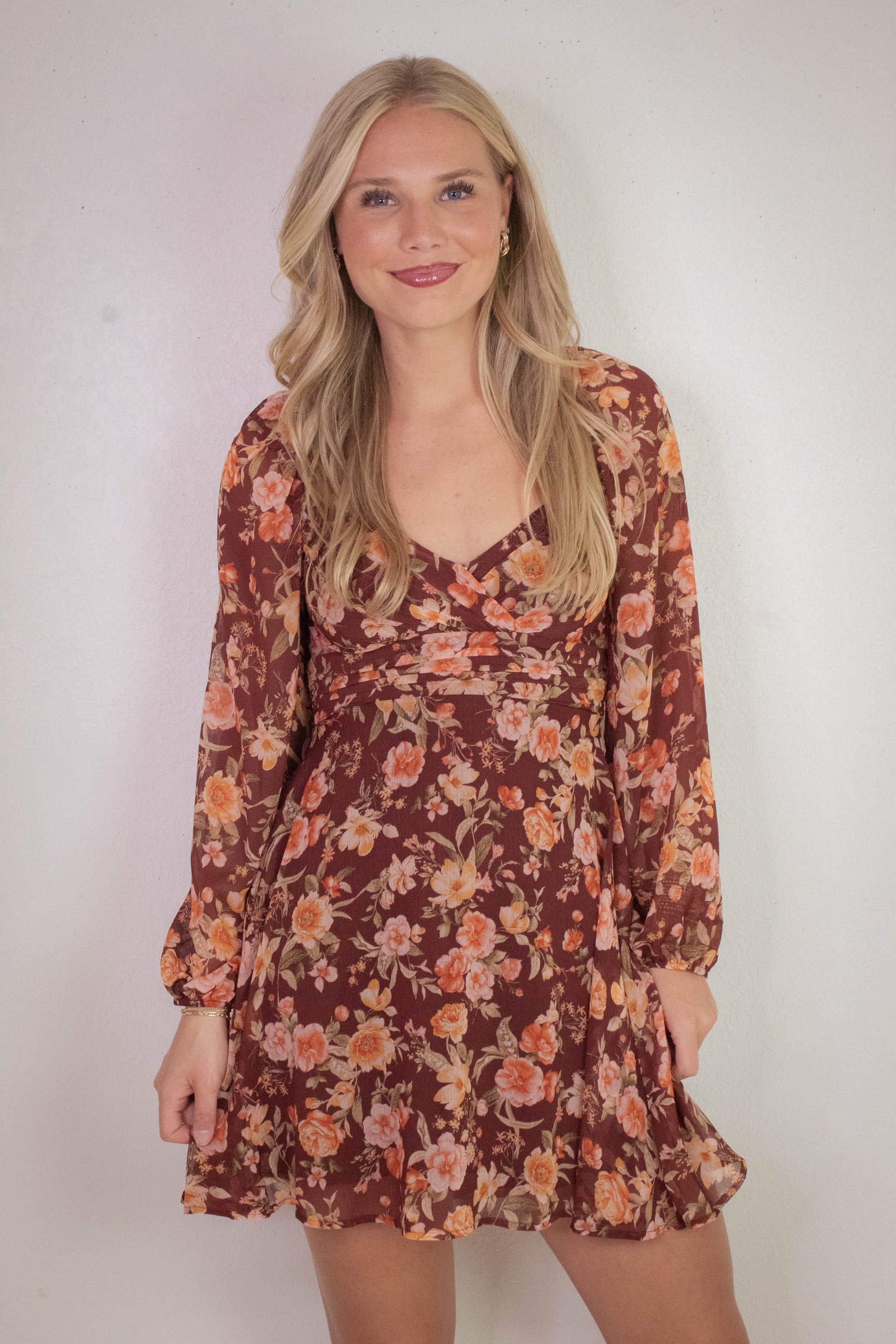  Ivy Sweetheart Neck Mini Dress, Burgundy Multi