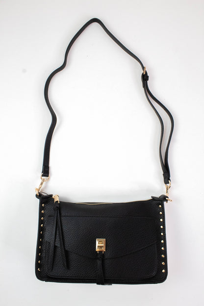  Louise Stud Detailed Crossbody, Black
