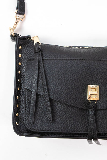  Louise Stud Detailed Crossbody, Black