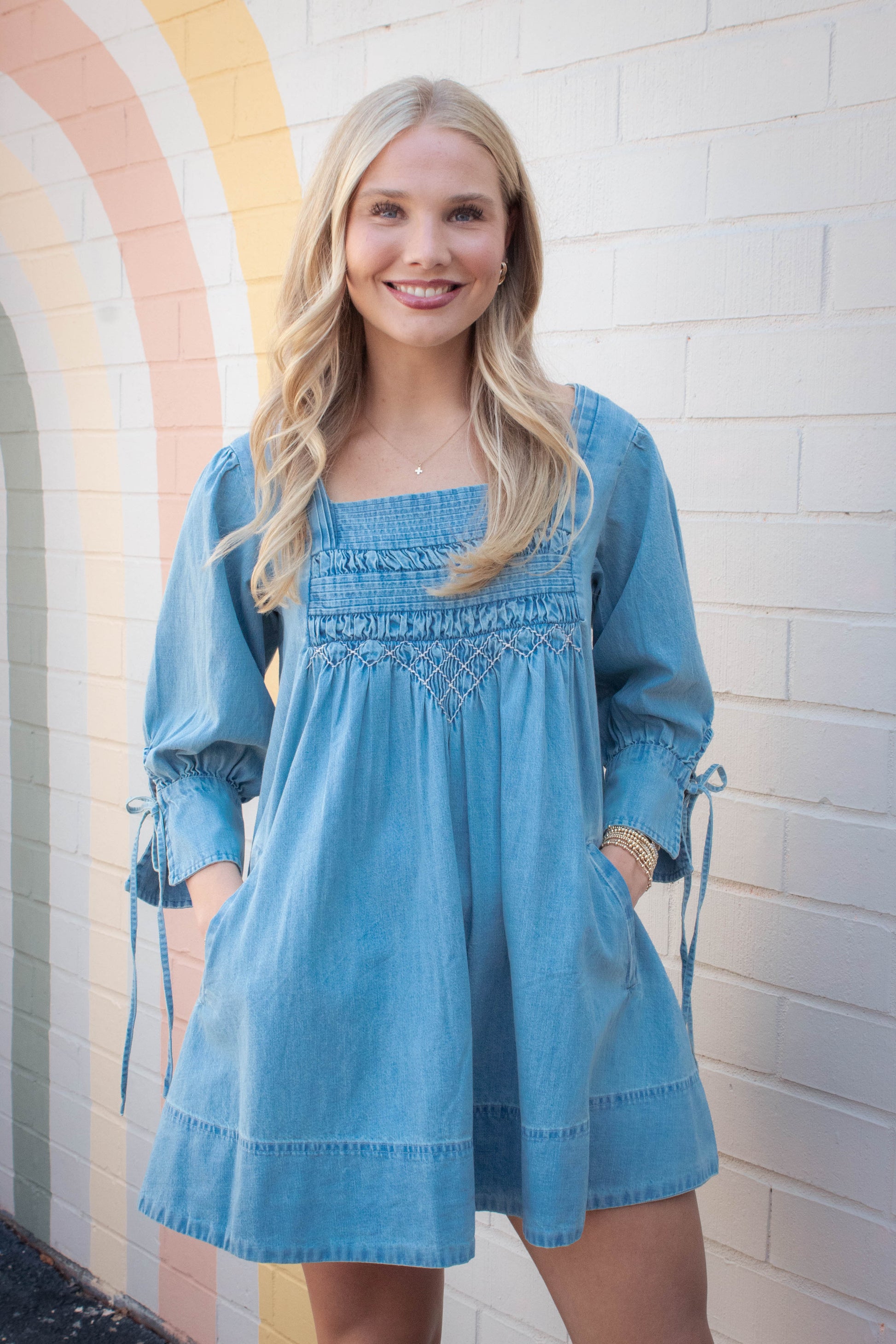  Sonora Denim Mini Dress, Cornflower | Free People