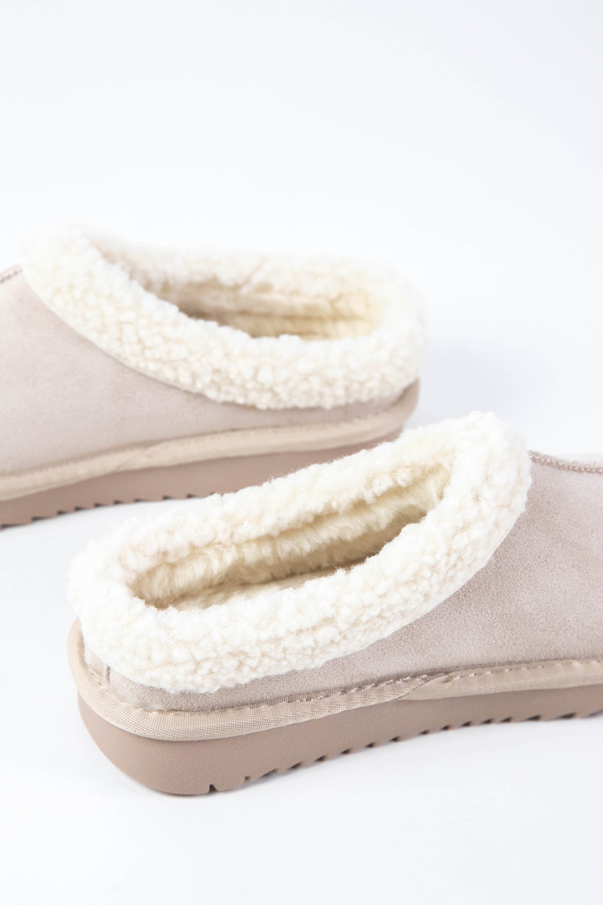  Lydell Faux Fur Sherpa Lined Slip On Shoe, Beige