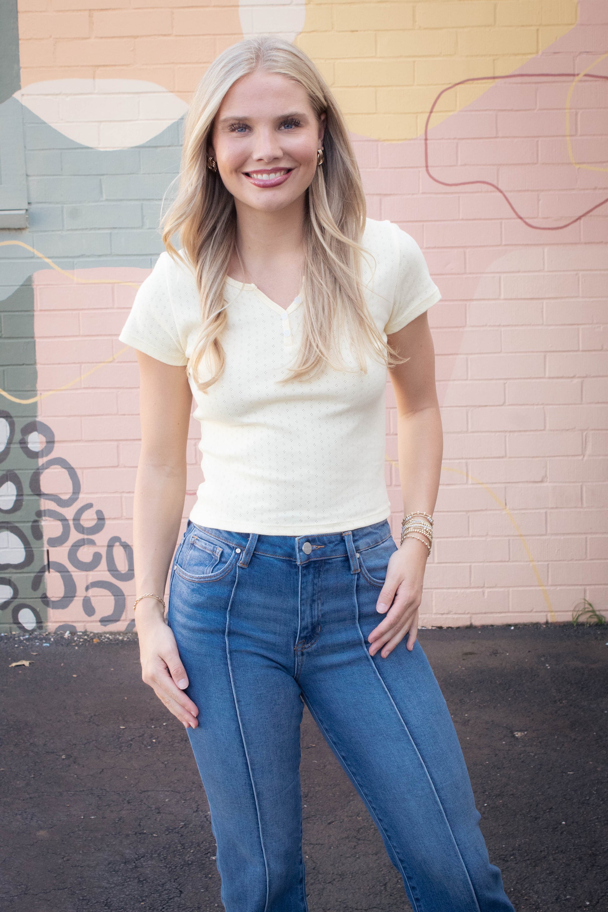  Melba Straight Wide Cuffed Jeans, Medium