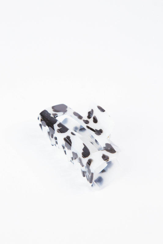  Natalie Marble Hair Claw, White Tortoise