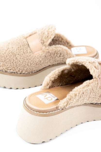  Cozy Sherpa Platform Clog, Natural
