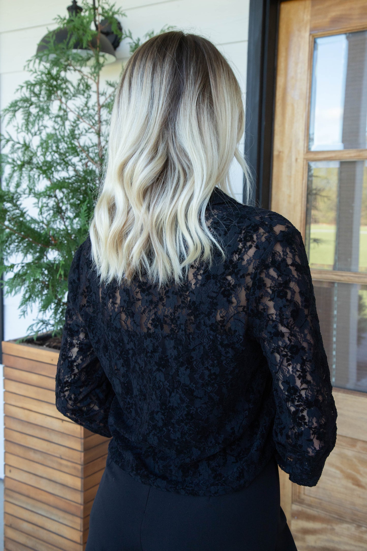  At Dusk Velvet Lace Shirt, Black | Sadie & Sage