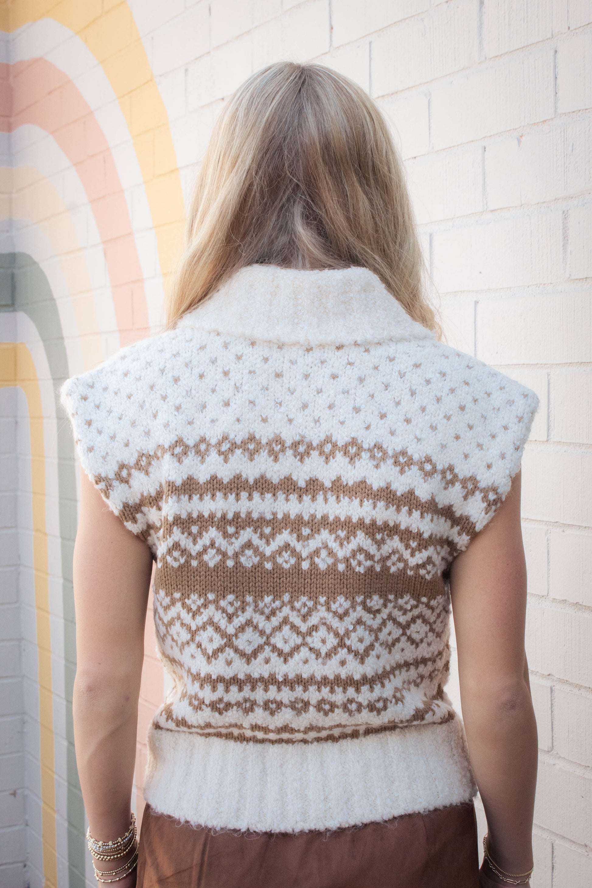  Paulie Collared Sweater Vest, Multi | Steve Madden