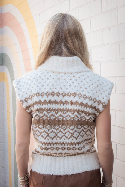 Paulie Collared Sweater Vest, Multi | Steve Madden
