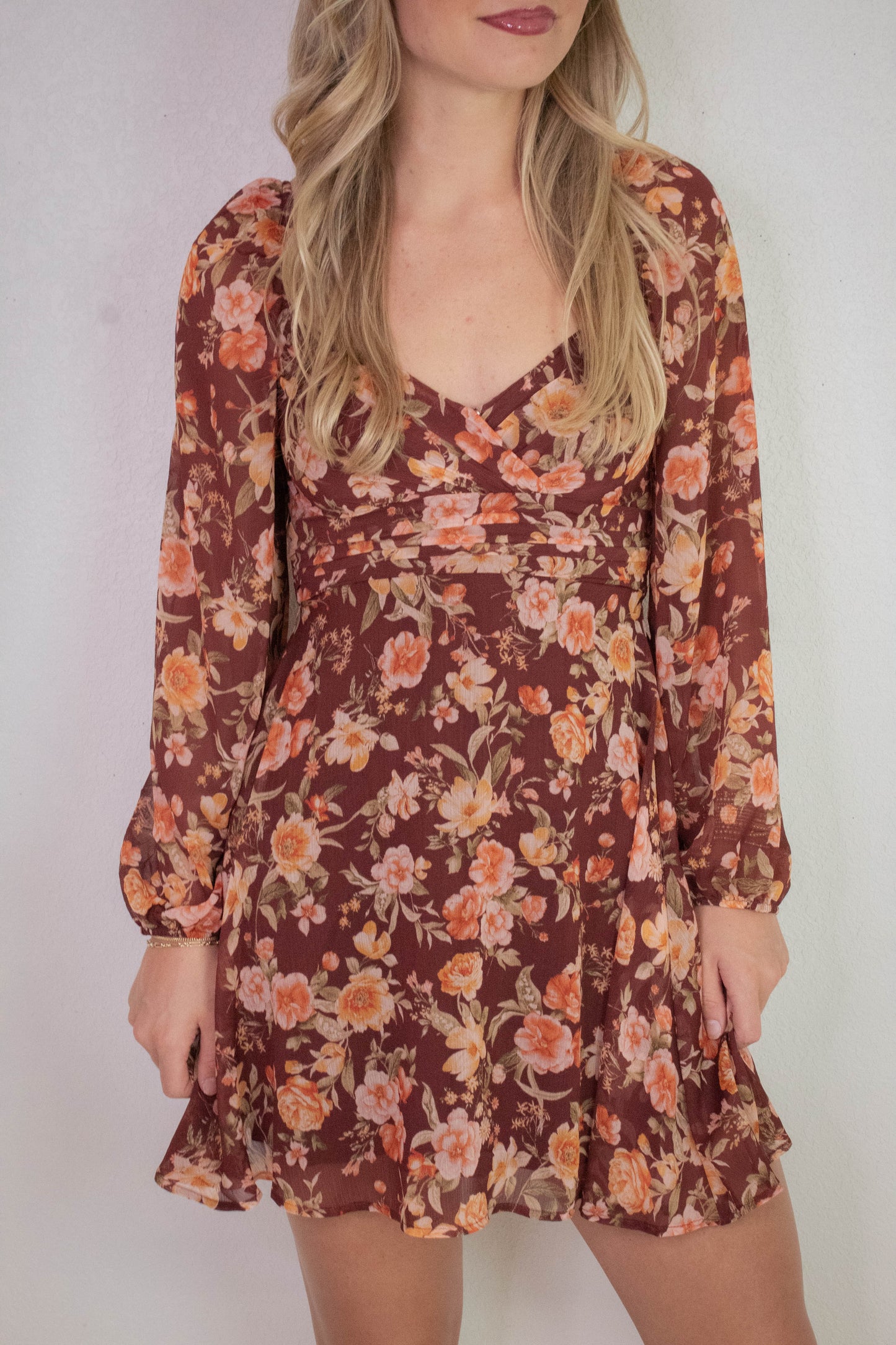  Ivy Sweetheart Neck Mini Dress, Burgundy Multi