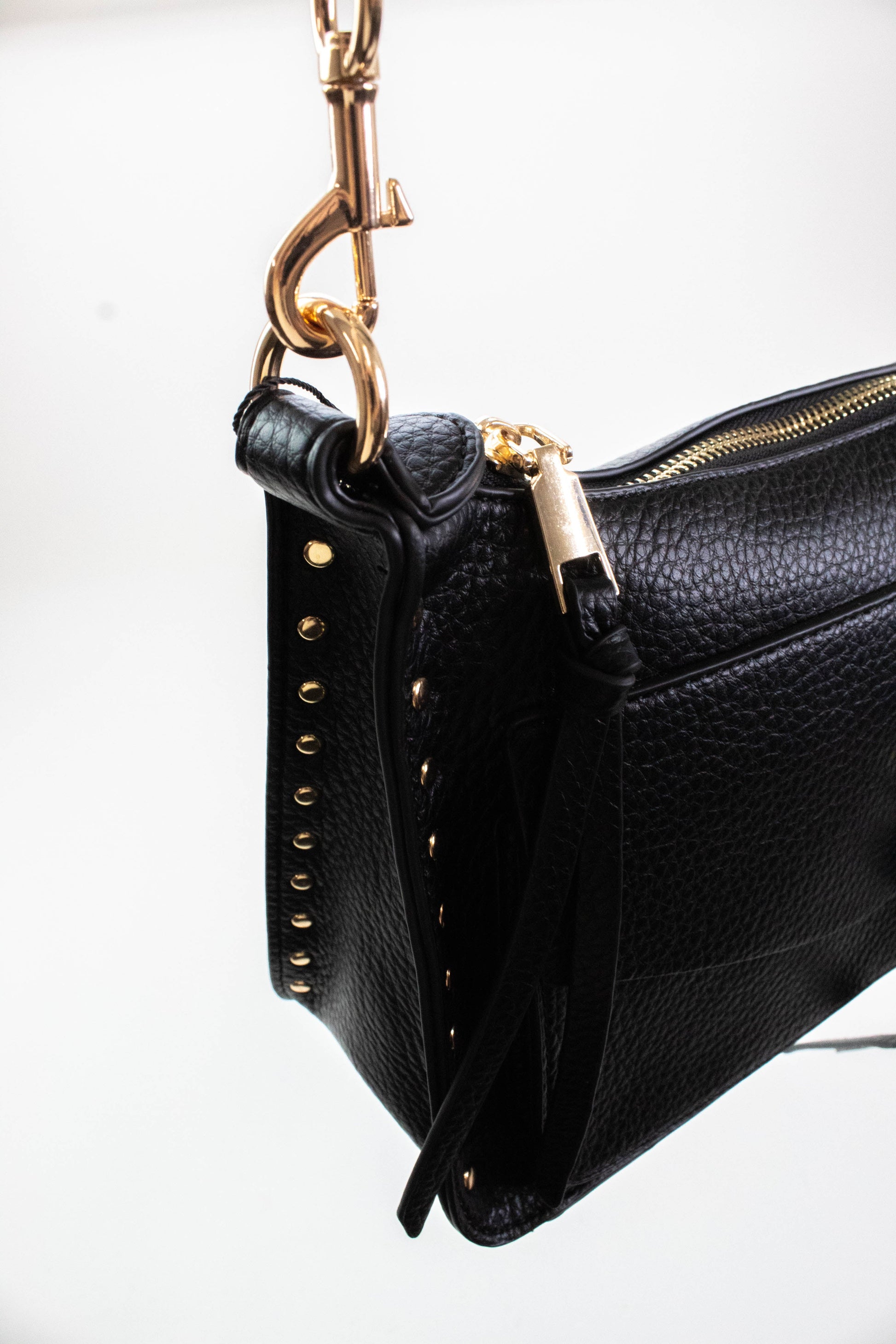  Louise Stud Detailed Crossbody, Black