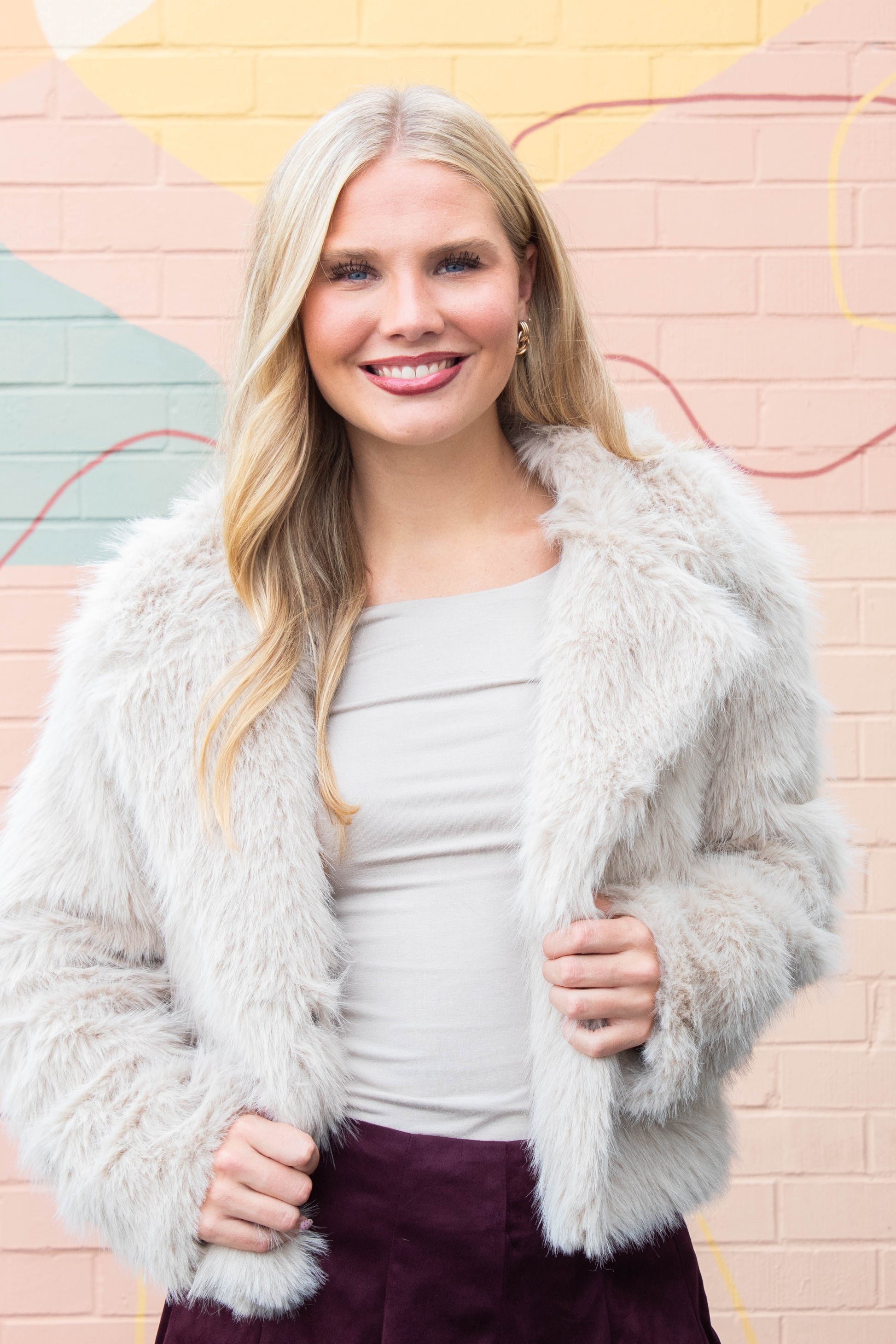  Della Layered Round Neck Top, Fog