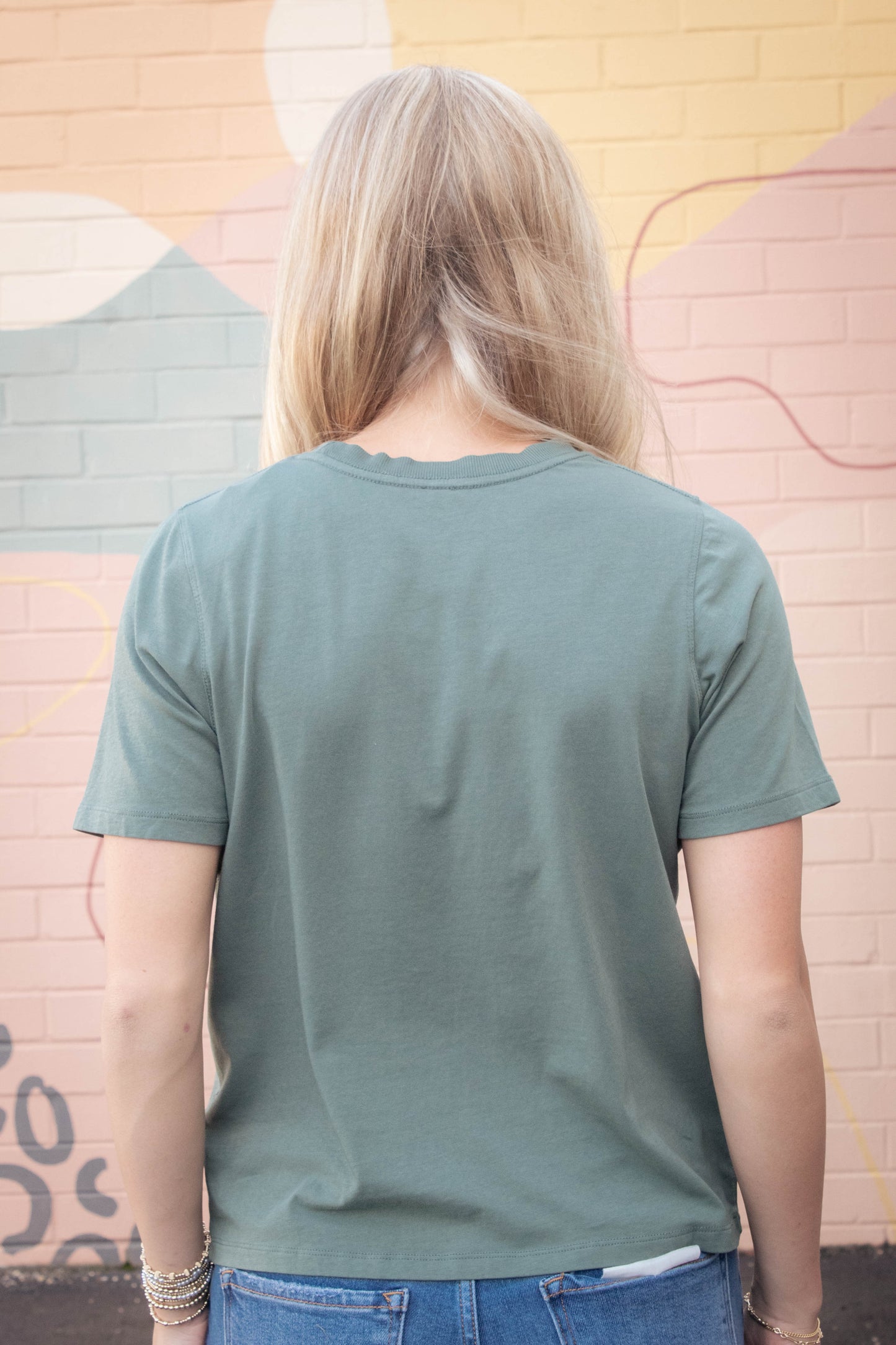  Adalynn Classic Boxy Fit Tee, Silky Pine