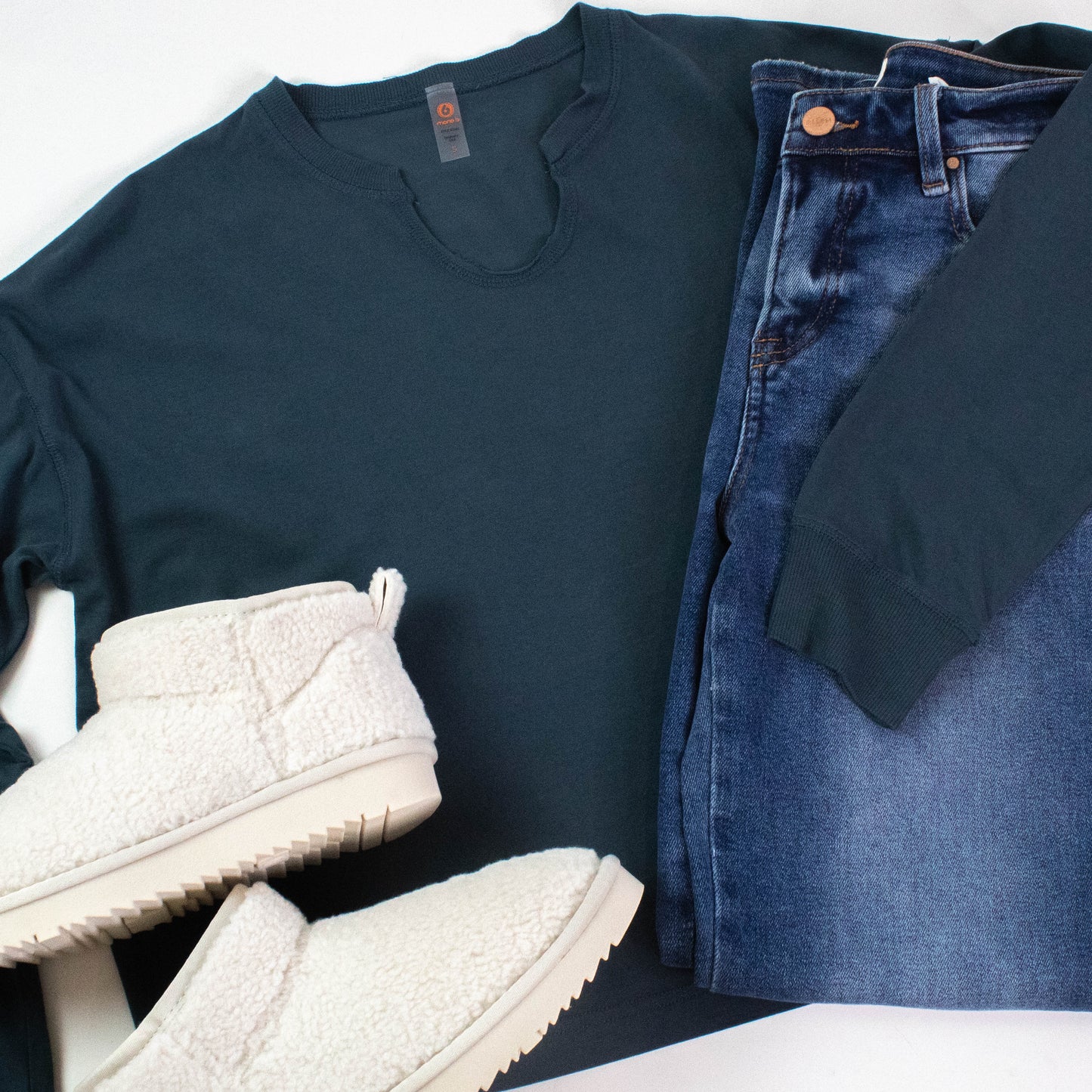  Melanie Notch Neck Top, Midnight Navy
