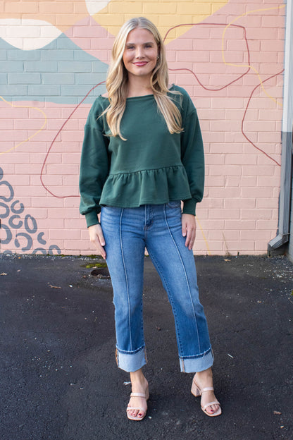  Melba Straight Wide Cuffed Jeans, Medium