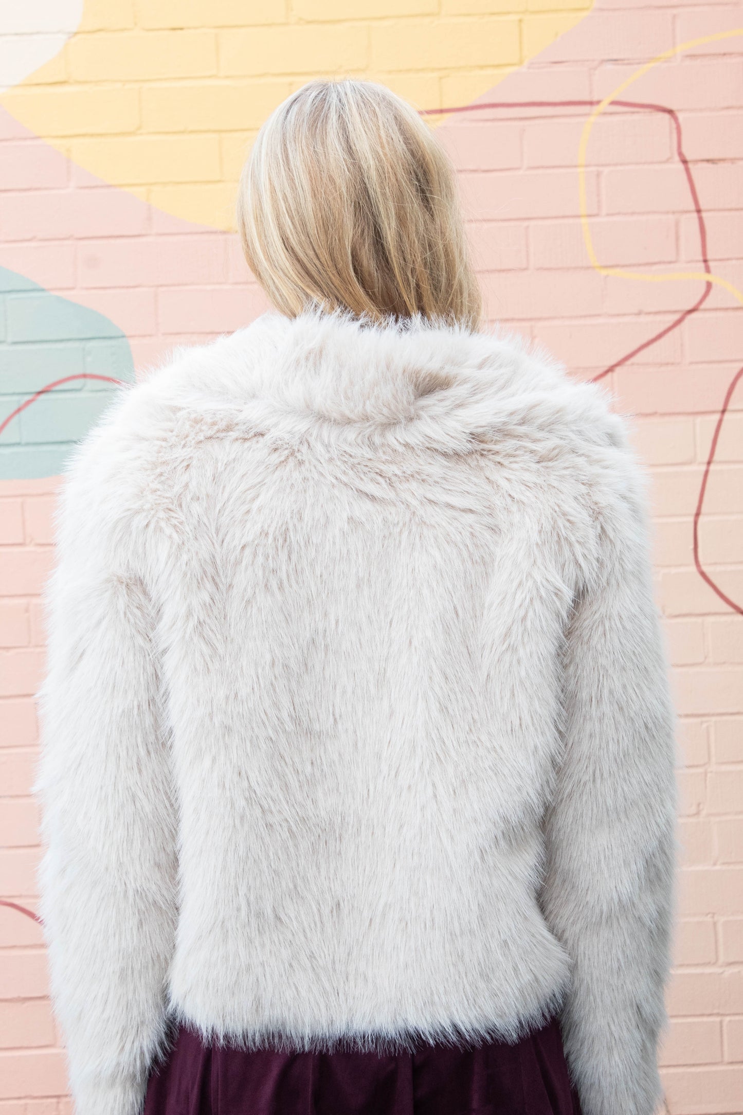  Bristol Shawl Collar Faux Fur Jacket, Taupe