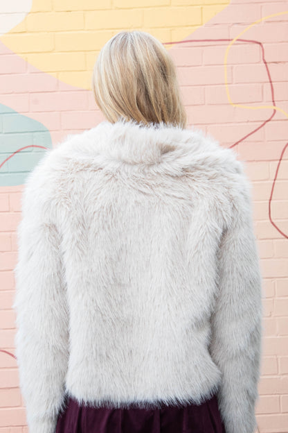  Bristol Shawl Collar Faux Fur Jacket, Taupe