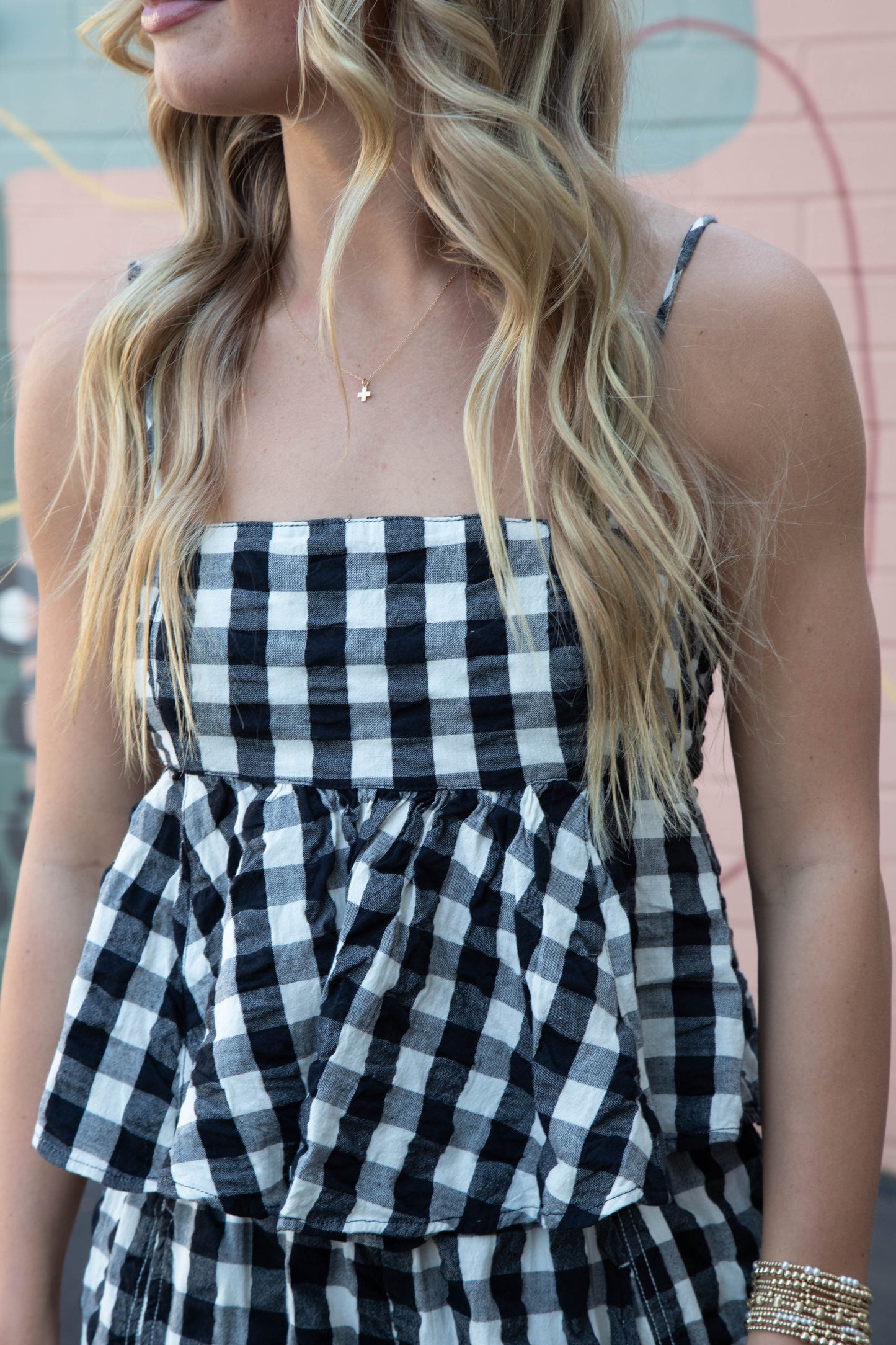  Mia Plaid Tank, Black Combo | Free People