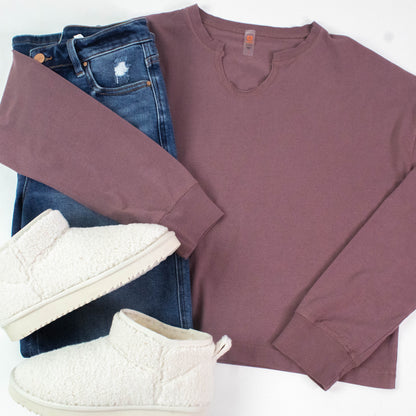  Melanie Notch Neck Top, Rose Taupe