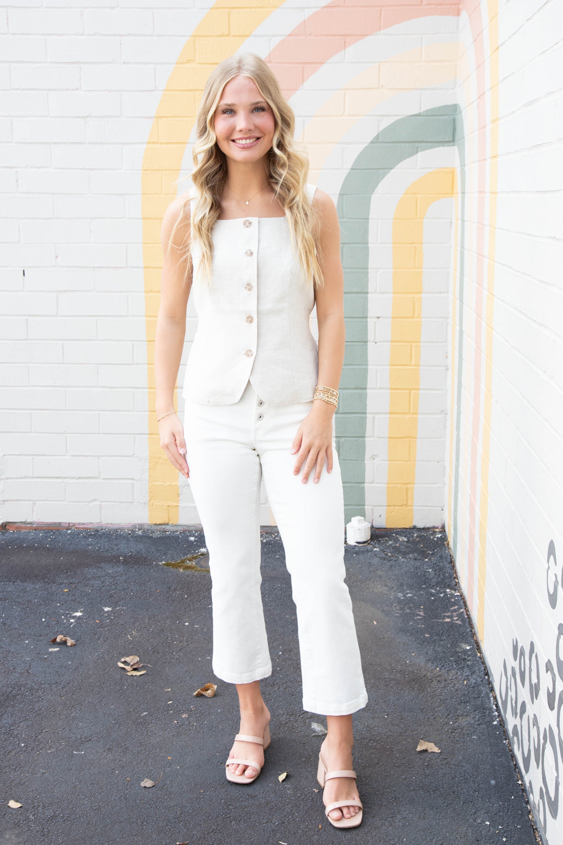  Luna Kick Crop Jean, Bleached White | Sanctuary