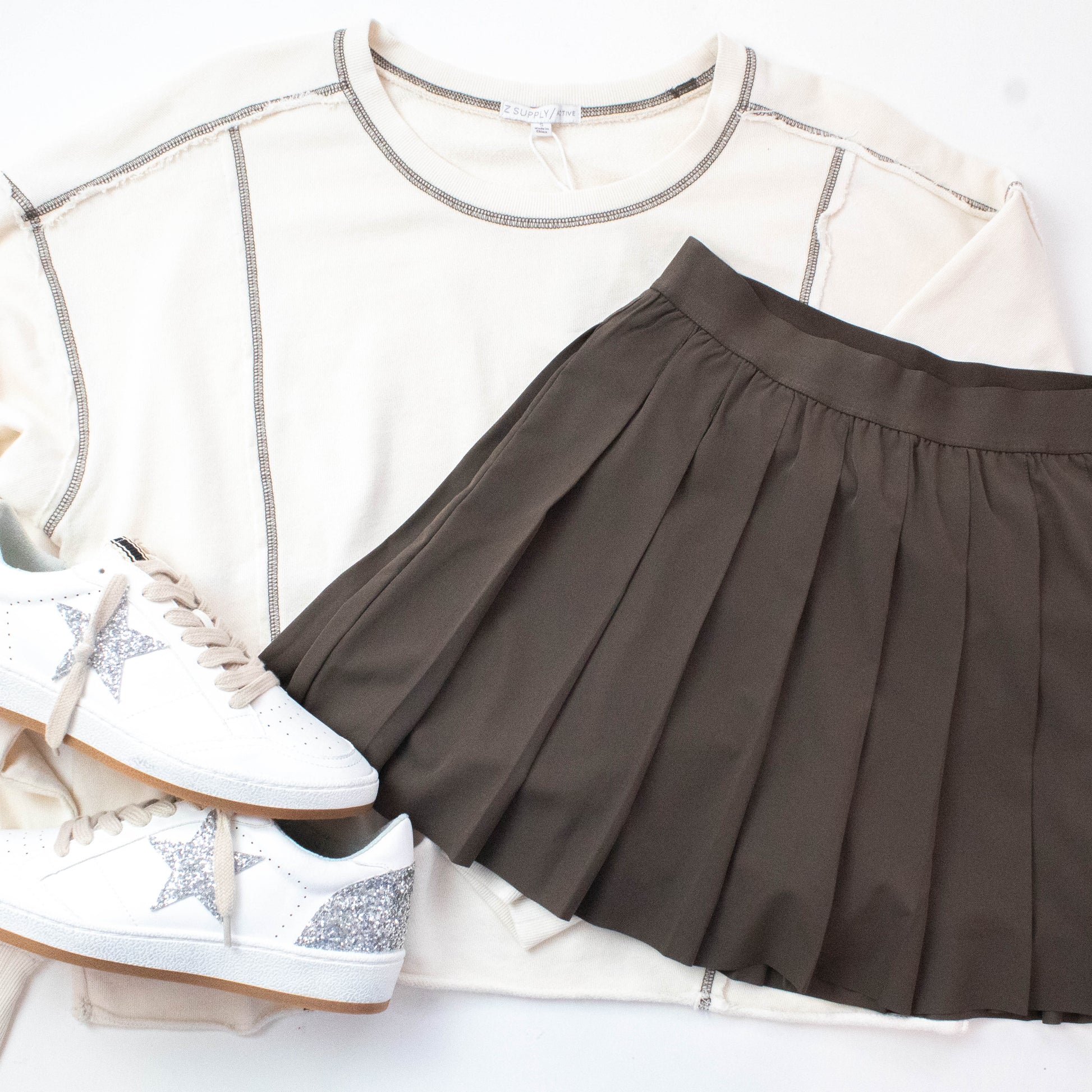  Full Swing Pleated Skirt, Tavern | Z Supply