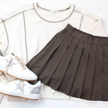  Full Swing Pleated Skirt, Tavern | Z Supply