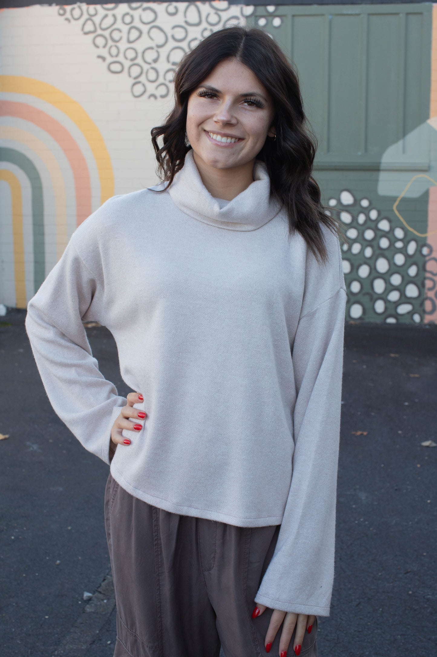  Cozy Lurex Popover, Coconut Smoke | Sanctuary