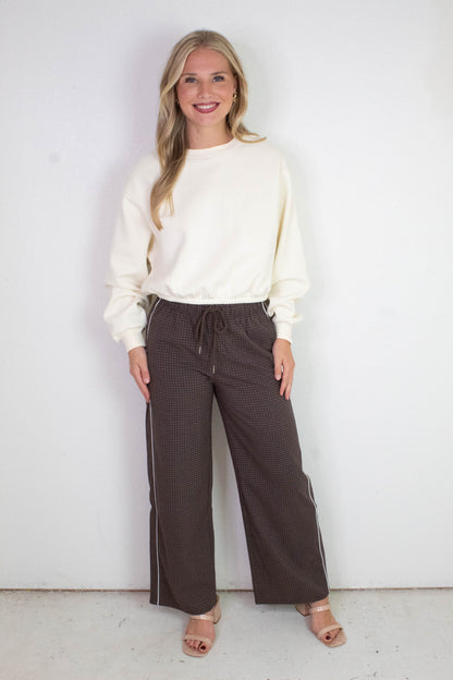  Calloway Check Woven Pants, Chocolate