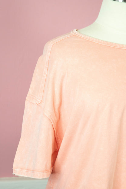  Ontario Oversized Tee, Peach | Extended Sizes