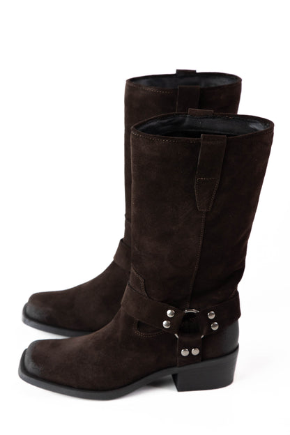  Ruskin Suede Leather Boot, Brown | Steve Madden