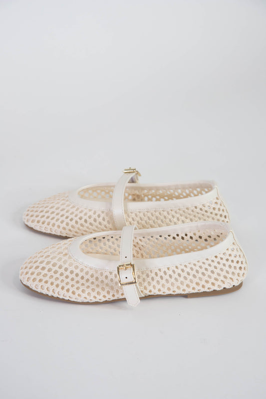  Nolita Fishnet Ballet Flat, Ivory | Coconuts By Matisse