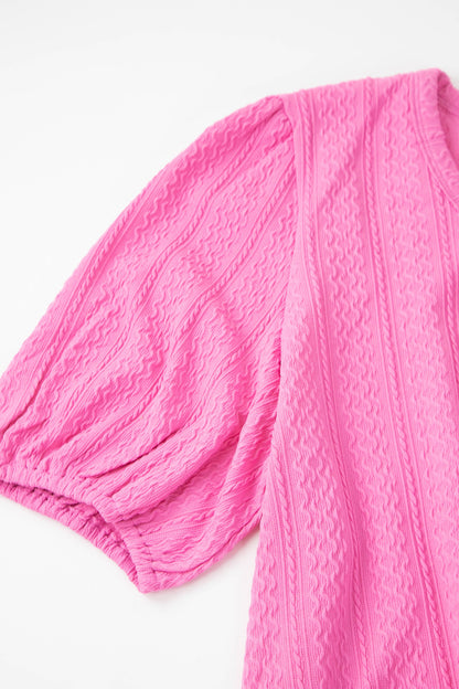  Ciara Cable Knit Top, Pink | Plus Size