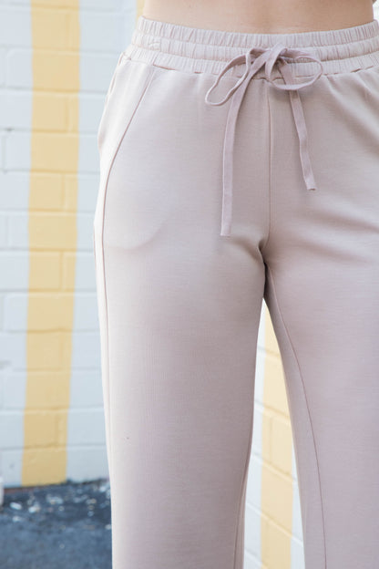  Sloane Wide Leg Knit Pants, Dark Taupe