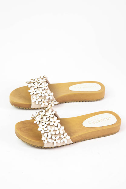  Chelsea 3D Flower Slide On Sandal, White | Coconuts By Matisse