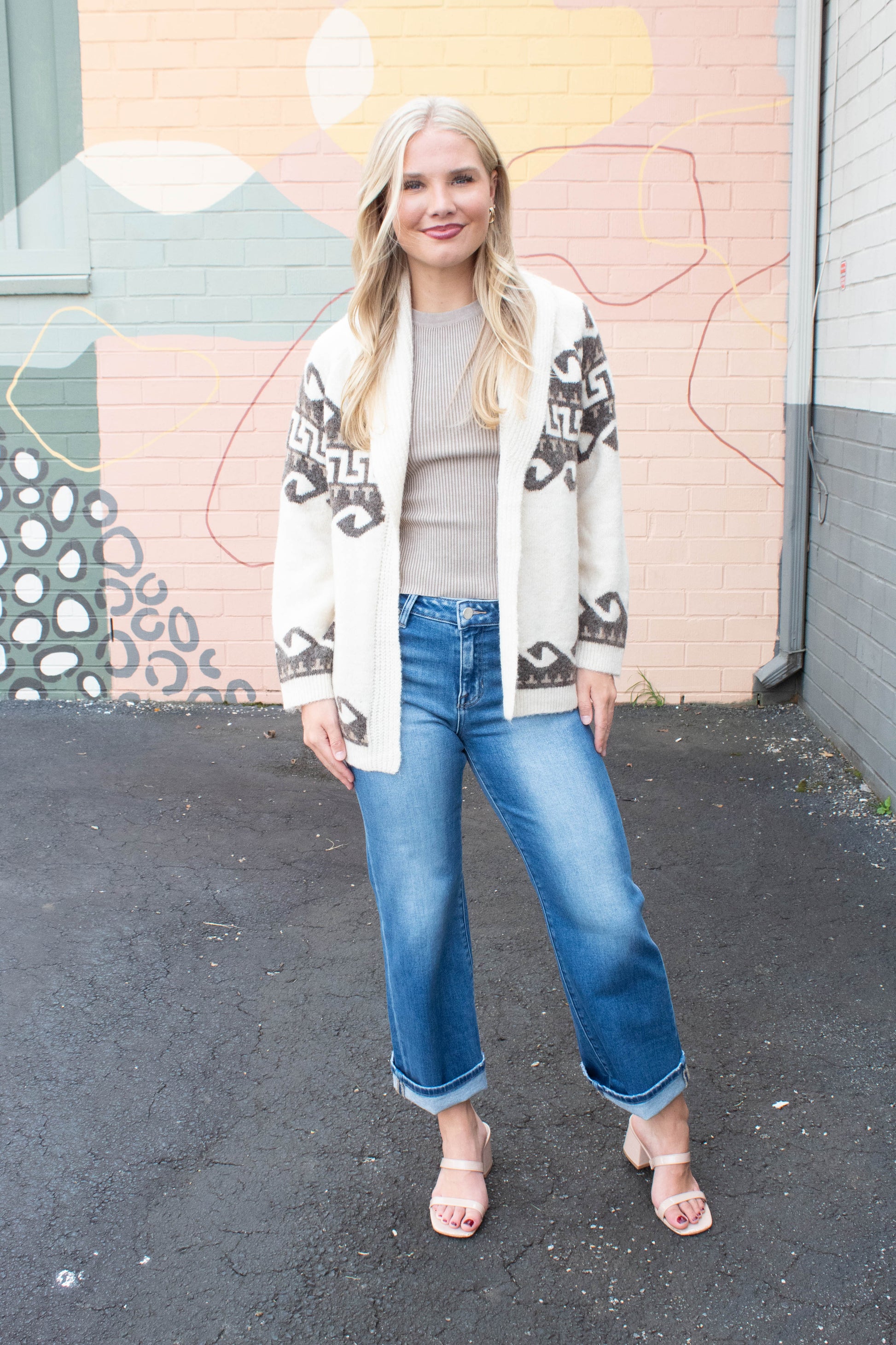  Astrid Shawl Collar Cardigan, Natural | RD Style