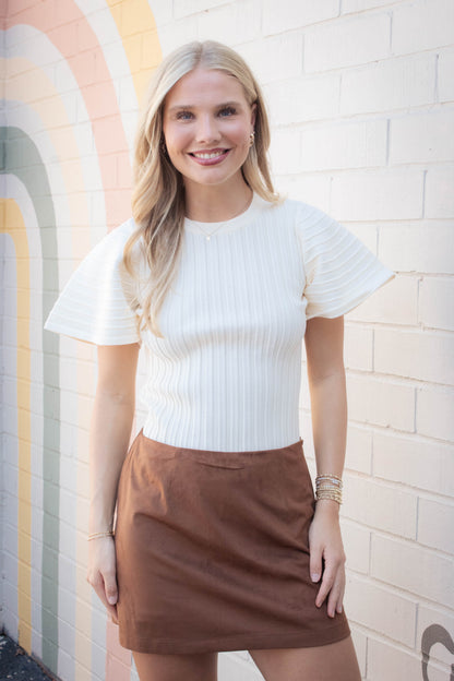  Allie Ribbed Sweater, Antique | Steve Madden