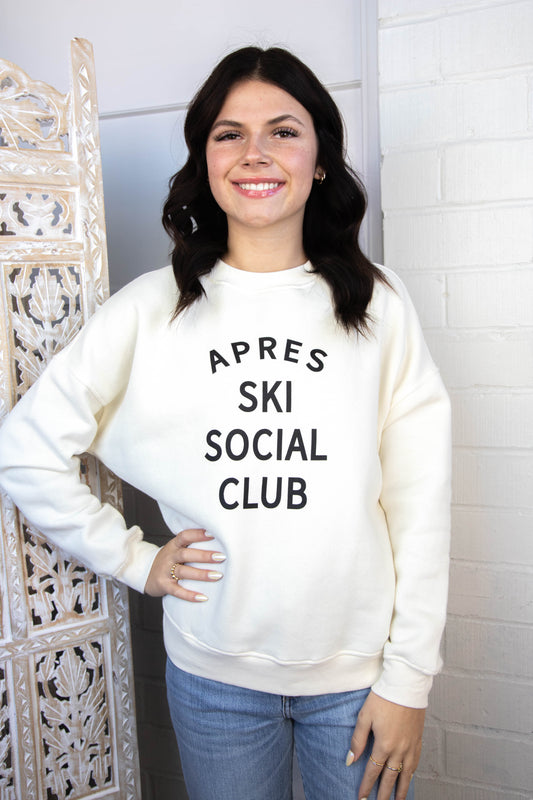  Apres Ski Social Club Sweatshirt, Cream