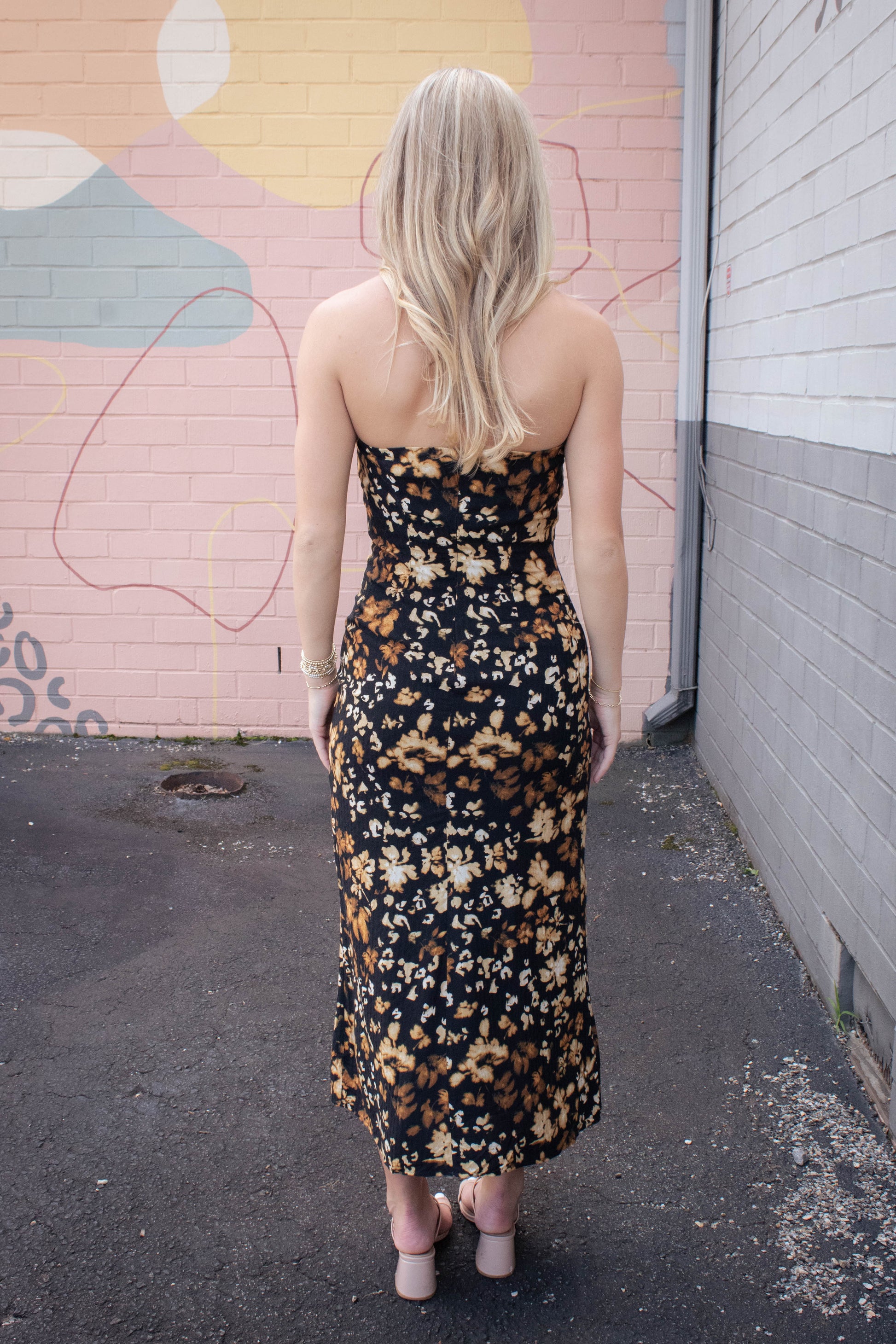  With Ease Tube Midi Dress, Black Multi | Sadie & Sage