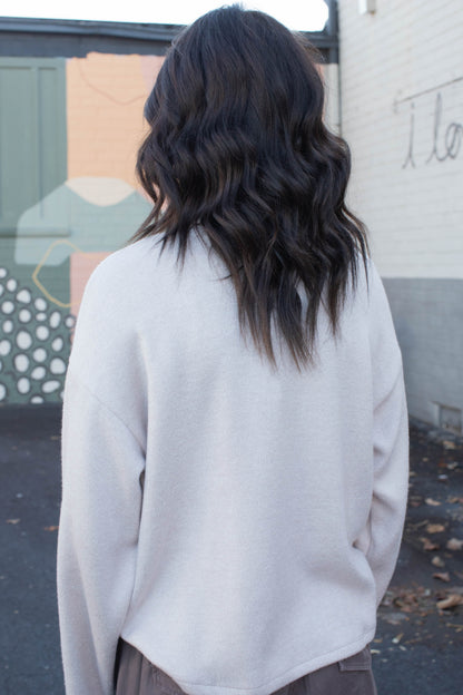  Cozy Lurex Popover, Coconut Smoke | Sanctuary
