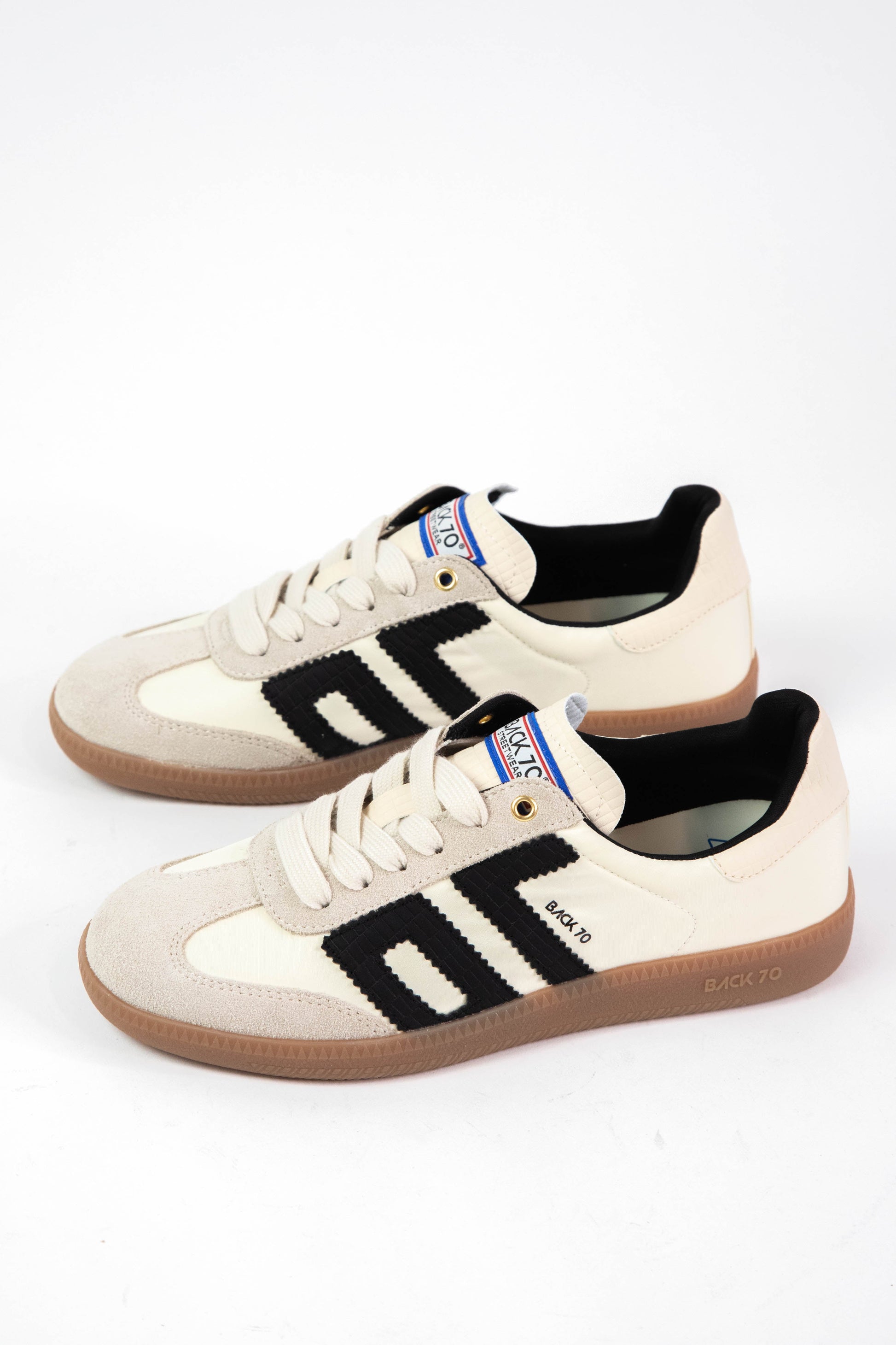 Ghost Retro Streetwear Sneaker, Beige Black | Back 70
