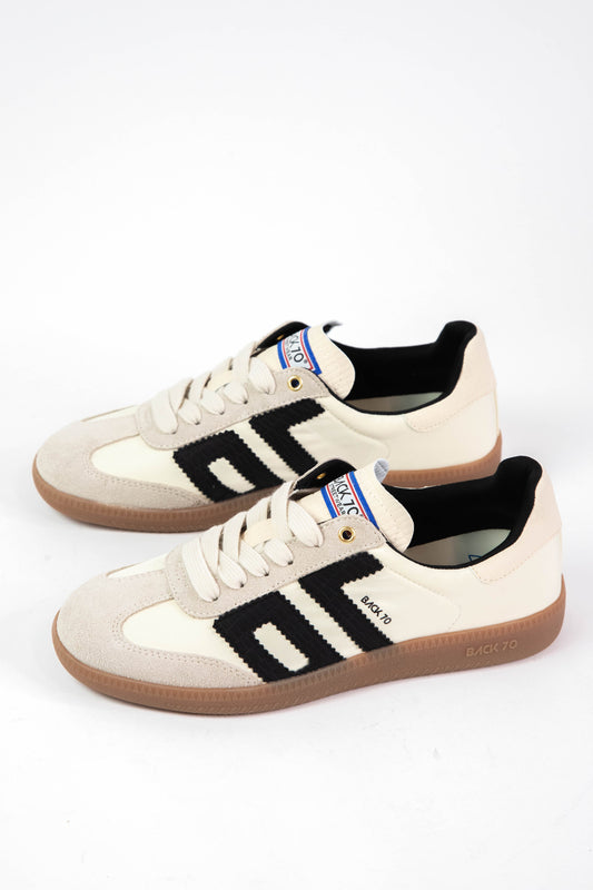  Ghost Retro Streetwear Sneaker, Beige Black | Back 70