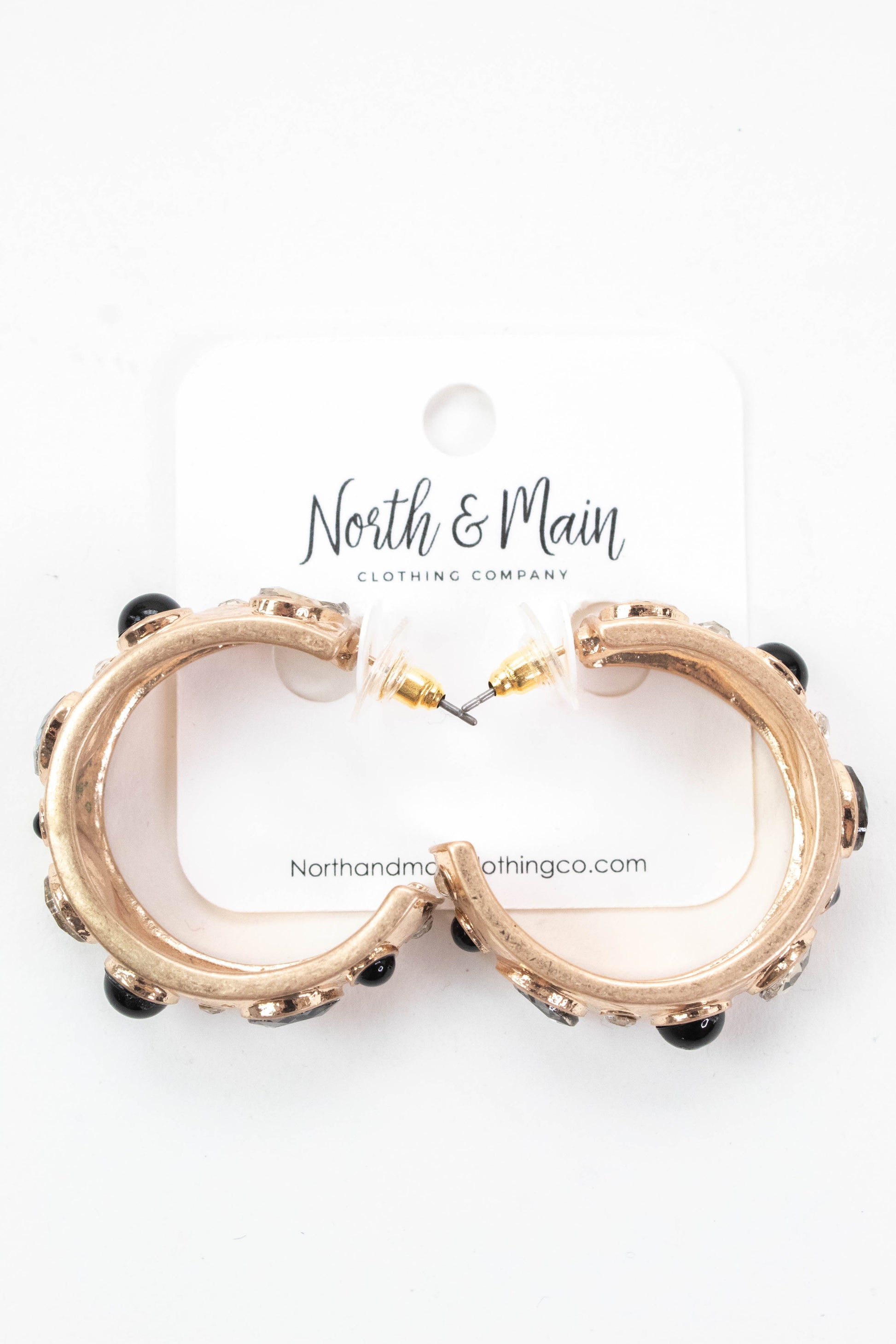  Aviana Crystal Detailed Hoop Earring, Gold