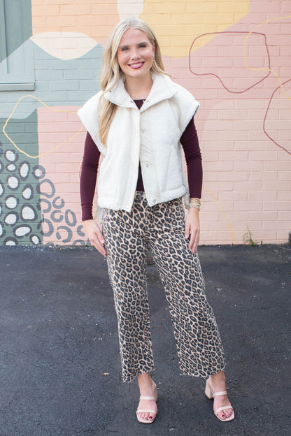  Brielle High Rise Crop Jeans, Animal Print