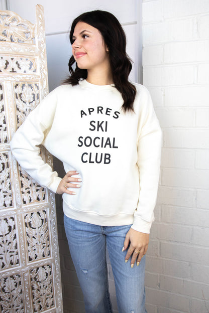  Apres Ski Social Club Sweatshirt, Cream