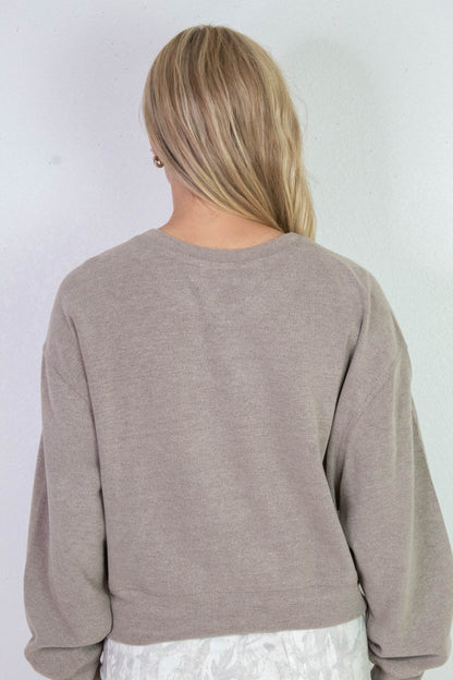  Kinsley Soft Ribbed Sweatshirt, Dusty Mocha