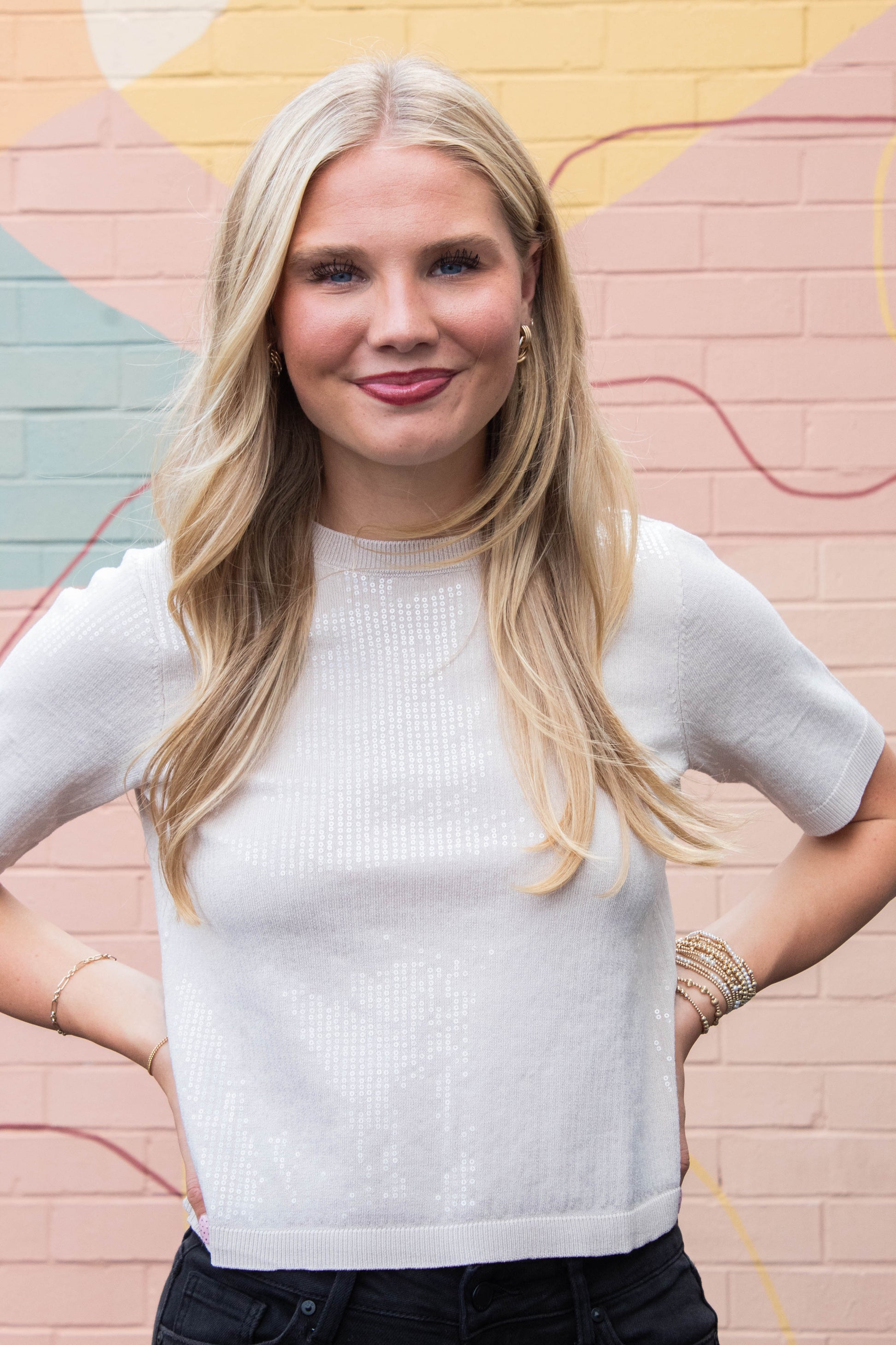  Sparkle Sequin Sweater, Mother Of Pearl | Sanctuary