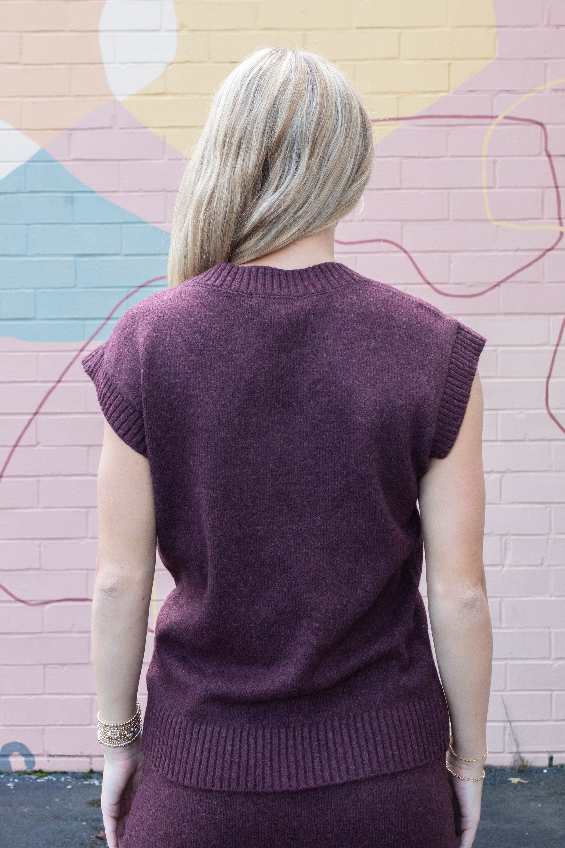  Remy Sweater Vest, Wine | Steve Madden