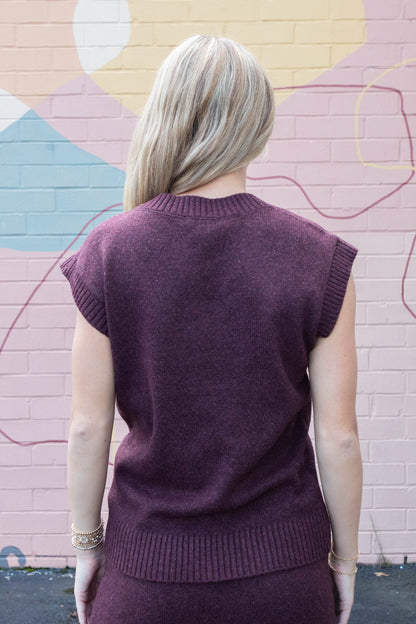  Remy Sweater Vest, Wine | Steve Madden